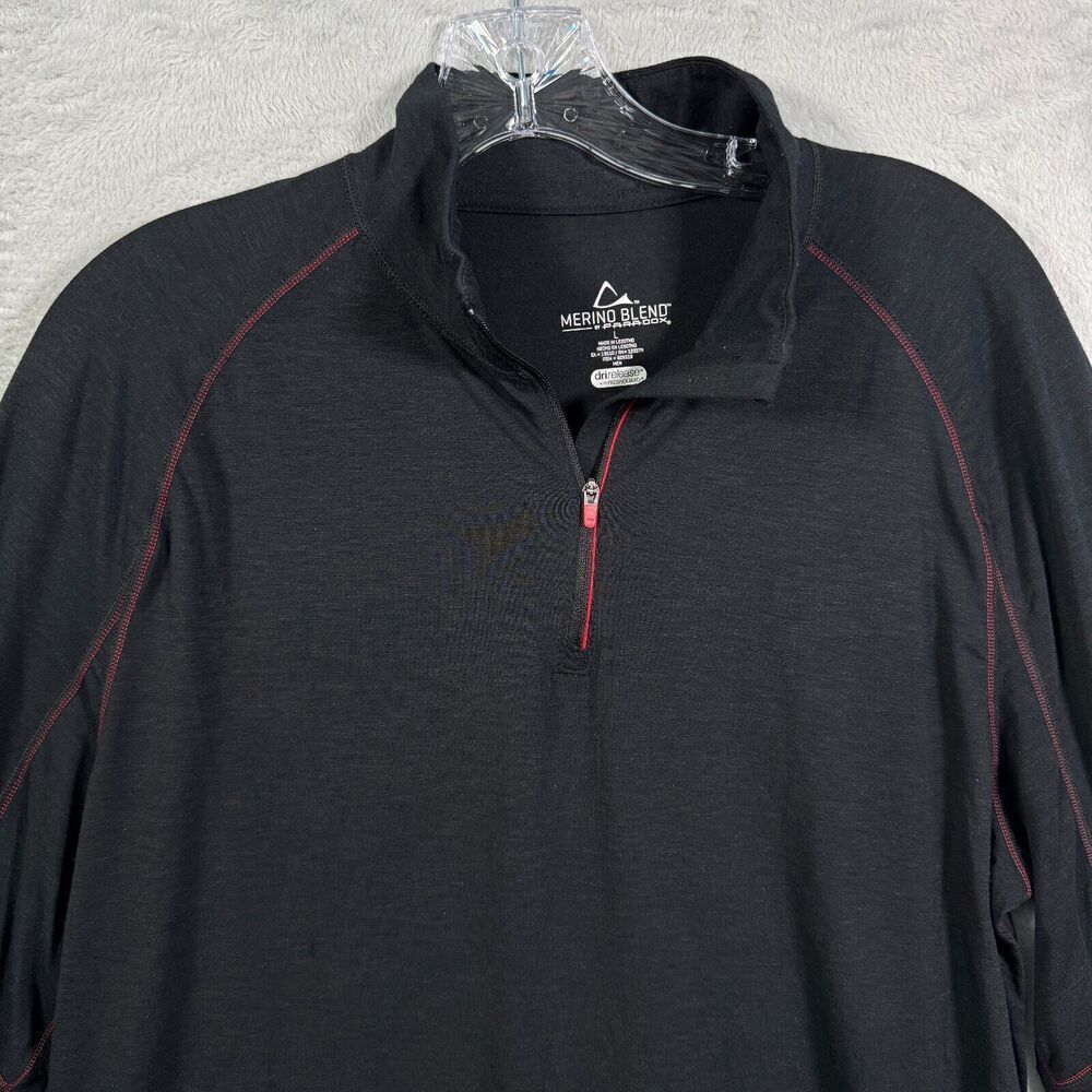 Paradox Merino Blend 1/4 Zip Pullover Men's Large Black DriRelease FreshGuard